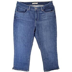 Levi's Capri Jeans Womens 12 Blue Classic Capri 5-Pocket Split Hem